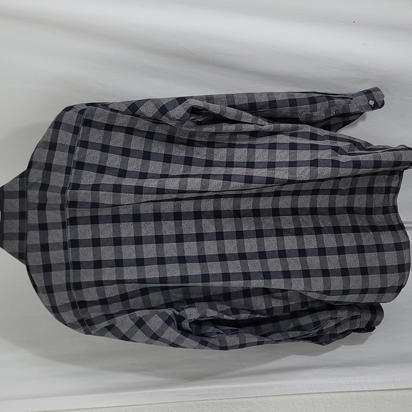 Bugatchi black and gray checkered button up long sleeve shirt XXL - Picture 7 of 12